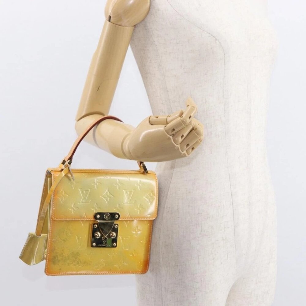 LOUIS VUITTON Monogram Vernis Spring street Hand Bag Gris M91029 LV Auth 152515